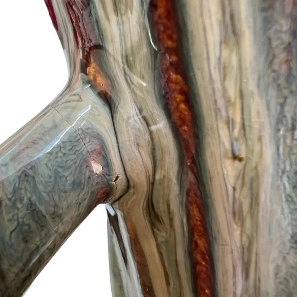 Vintage Large Vase Mid Century Modern Drip Glaze, has a tiny crack in one handle